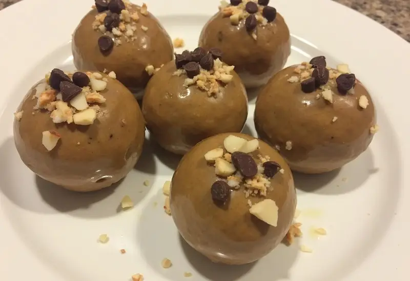 Delicious Almond Butter Energy Balls garnished and served for a healthy snack.