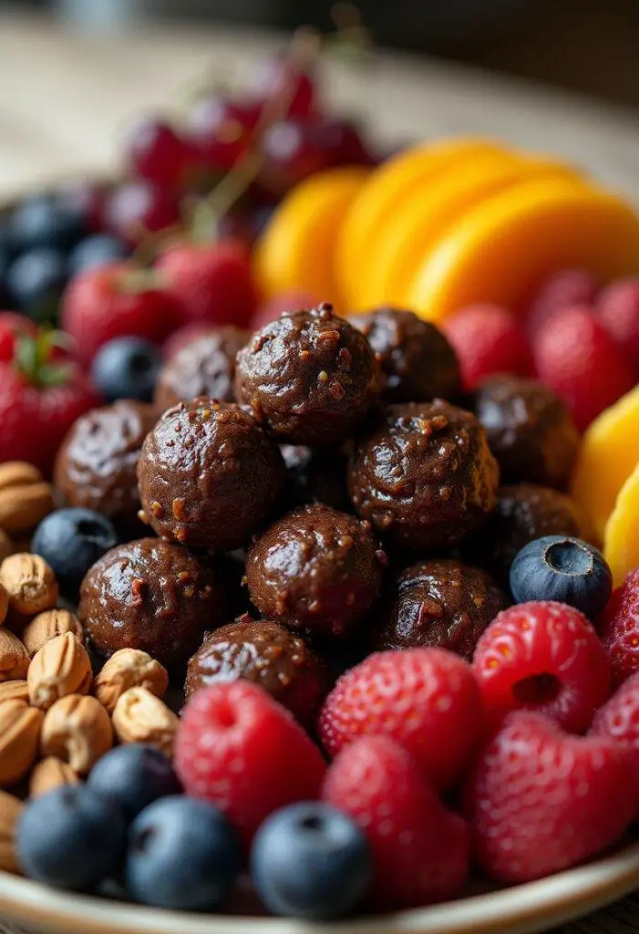 Finished Vibranium Energy Bites displayed on a platter, ideal for an energy boost.