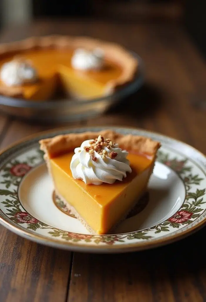 Completed Dolly Parton's Butterscotch Pie with whipped cream and nuts, perfect for dessert.