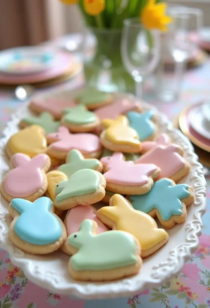 Beautifully decorated Easter Sugar Cookies in vibrant colors, ideal for spring celebrations.