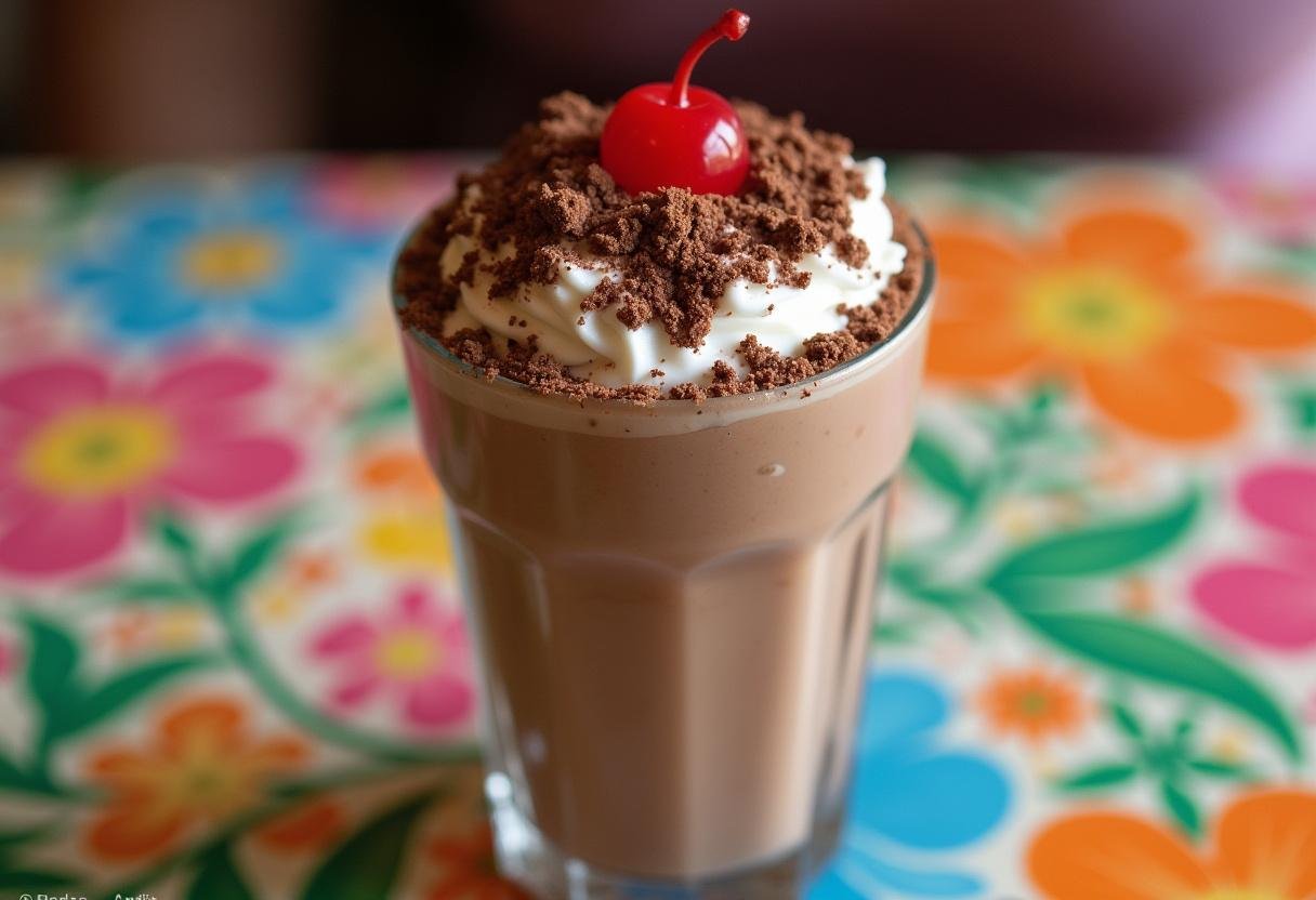 Delicious Epic Peanut Butter Chocolate Milkshake served with toppings, perfect for indulgent treats.