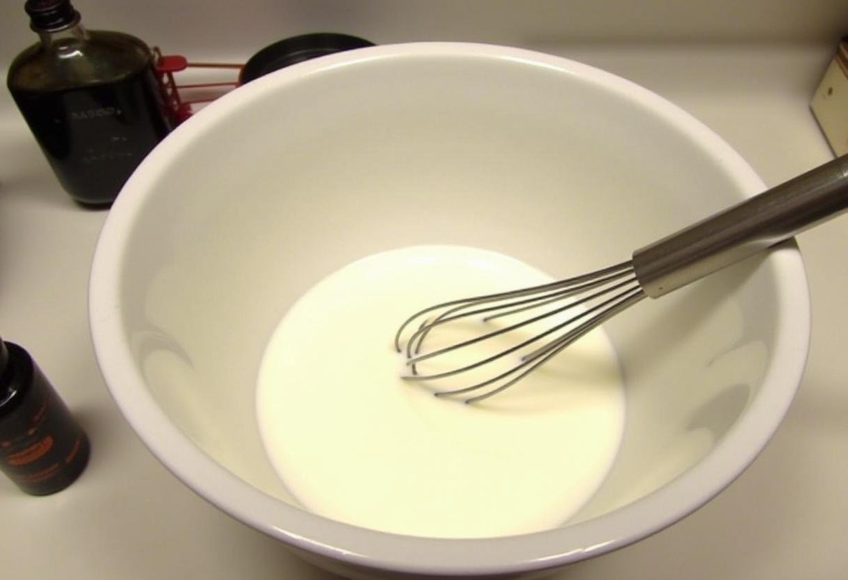 Ingredients for Homemade Butter Pecan Ice Cream including cream, milk, sugar, and vanilla extract.