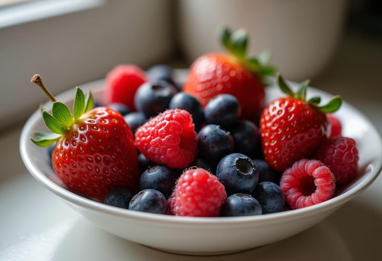 Fresh mixed berries ready for a Mixed Berry Smoothie Bowl recipe.