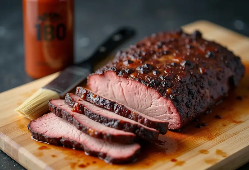Cubing smoked brisket for BBQ burnt ends after cooking it thoroughly.