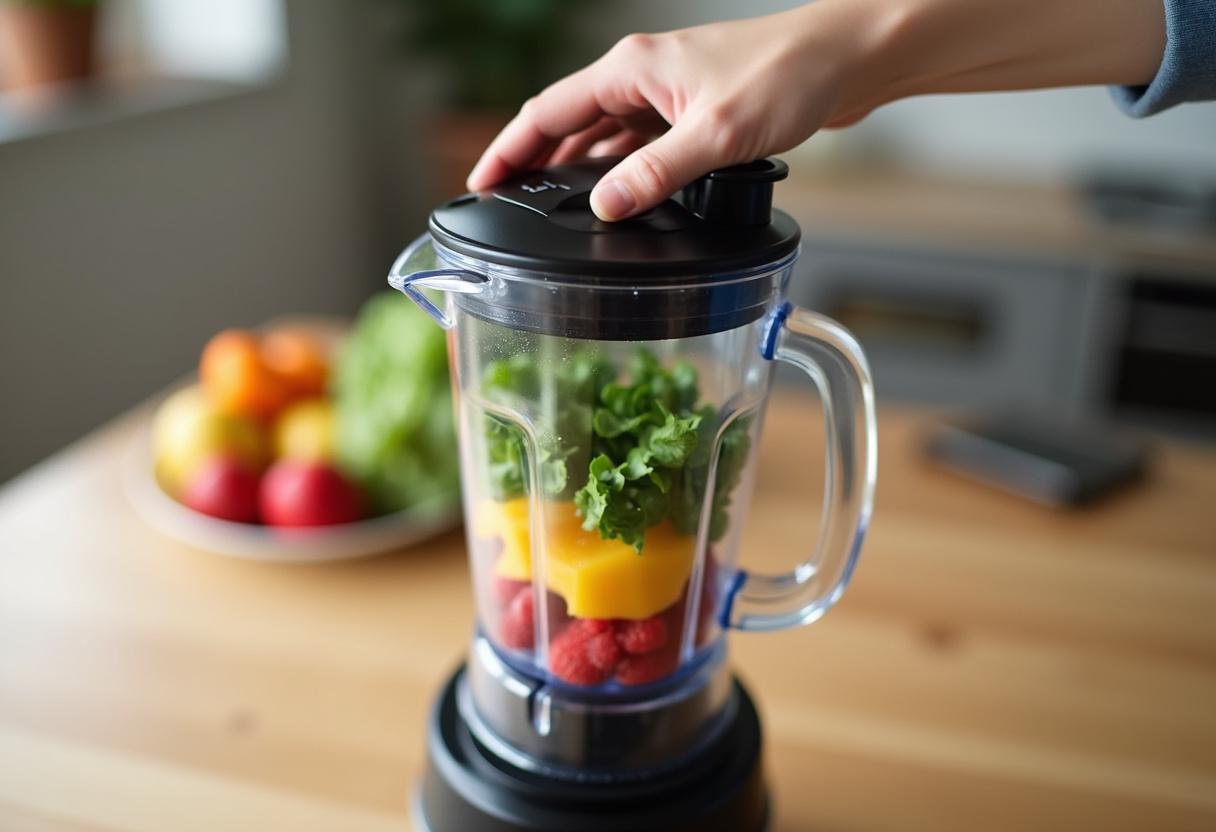 Preparing to blend superfoods into a smoothie for an energizing drink.