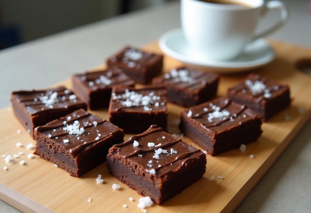 Ultimate Salted Caramel Brownie Bars topped with sea salt and chocolate drizzle, perfect for dessert.