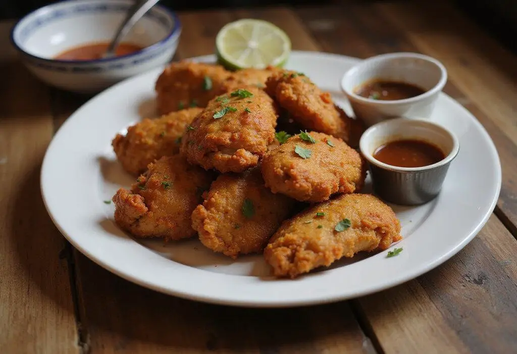Delectable presentation of addictive crack chicken strips, showcasing crispy chicken tenders accompanied by delicious dipping sauces.
