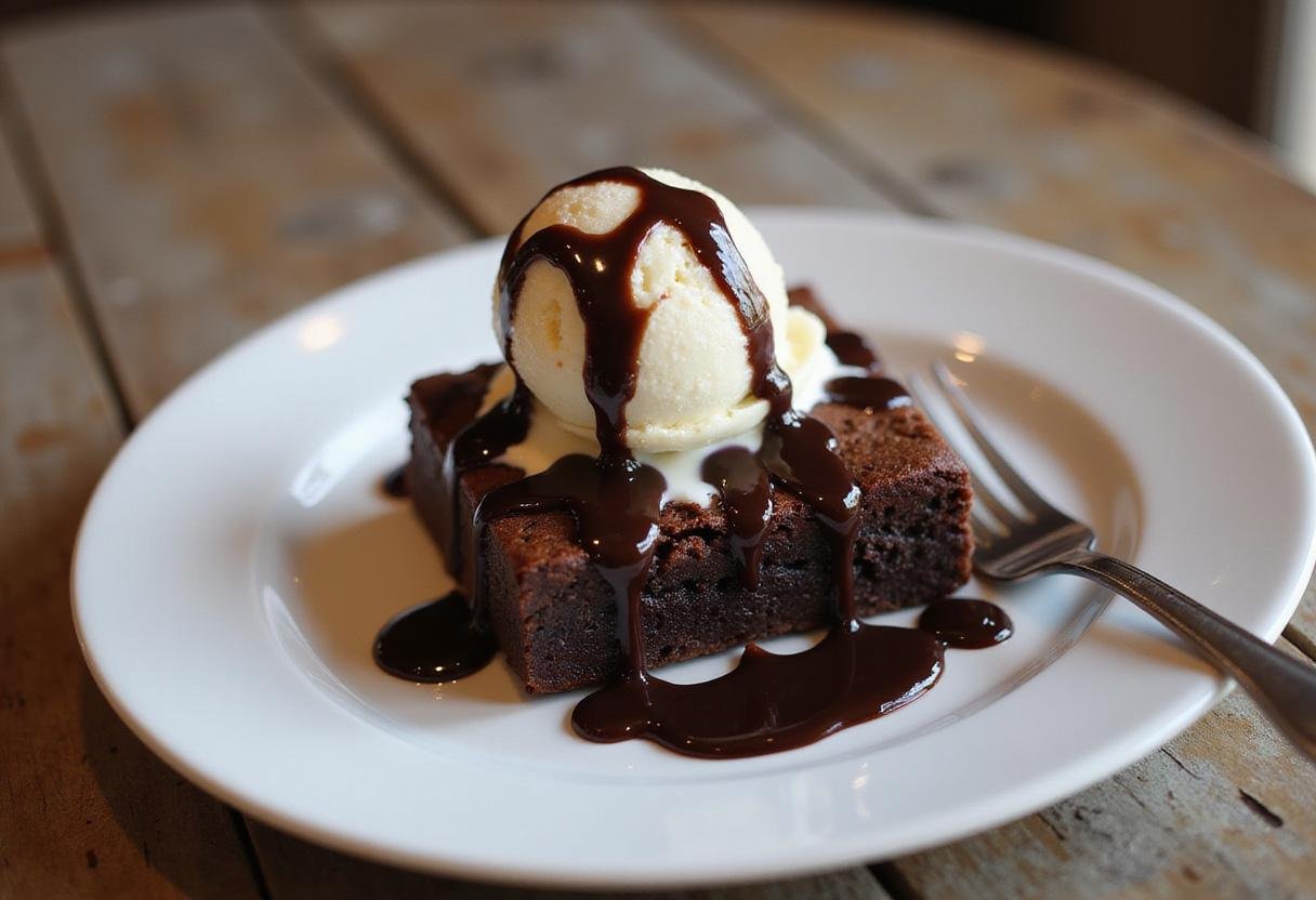 Enjoying a decadent black bean brownie batter treat served with ice cream, perfect for a guilt-free dessert indulgence.