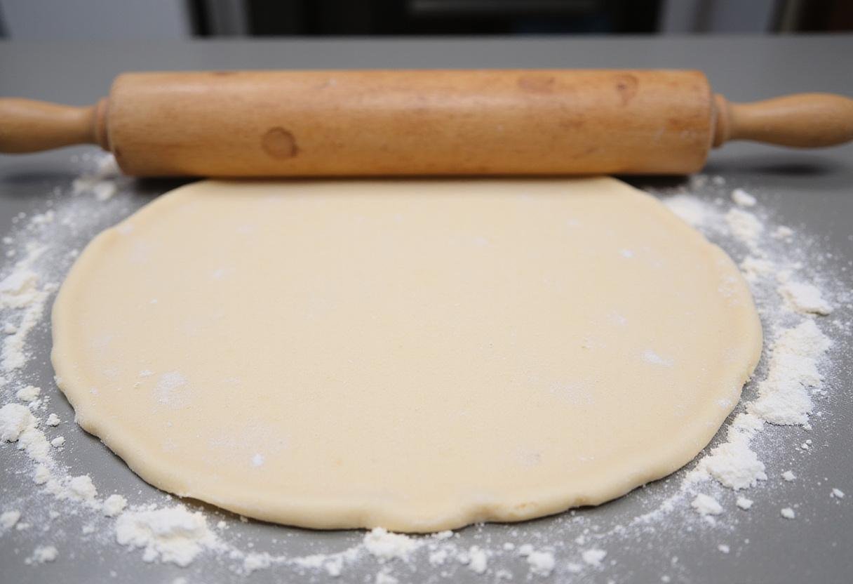Stretching pizza dough on a clean countertop, representing the art of making Blaze Pizza from the menu with focus on nutrition and prices.