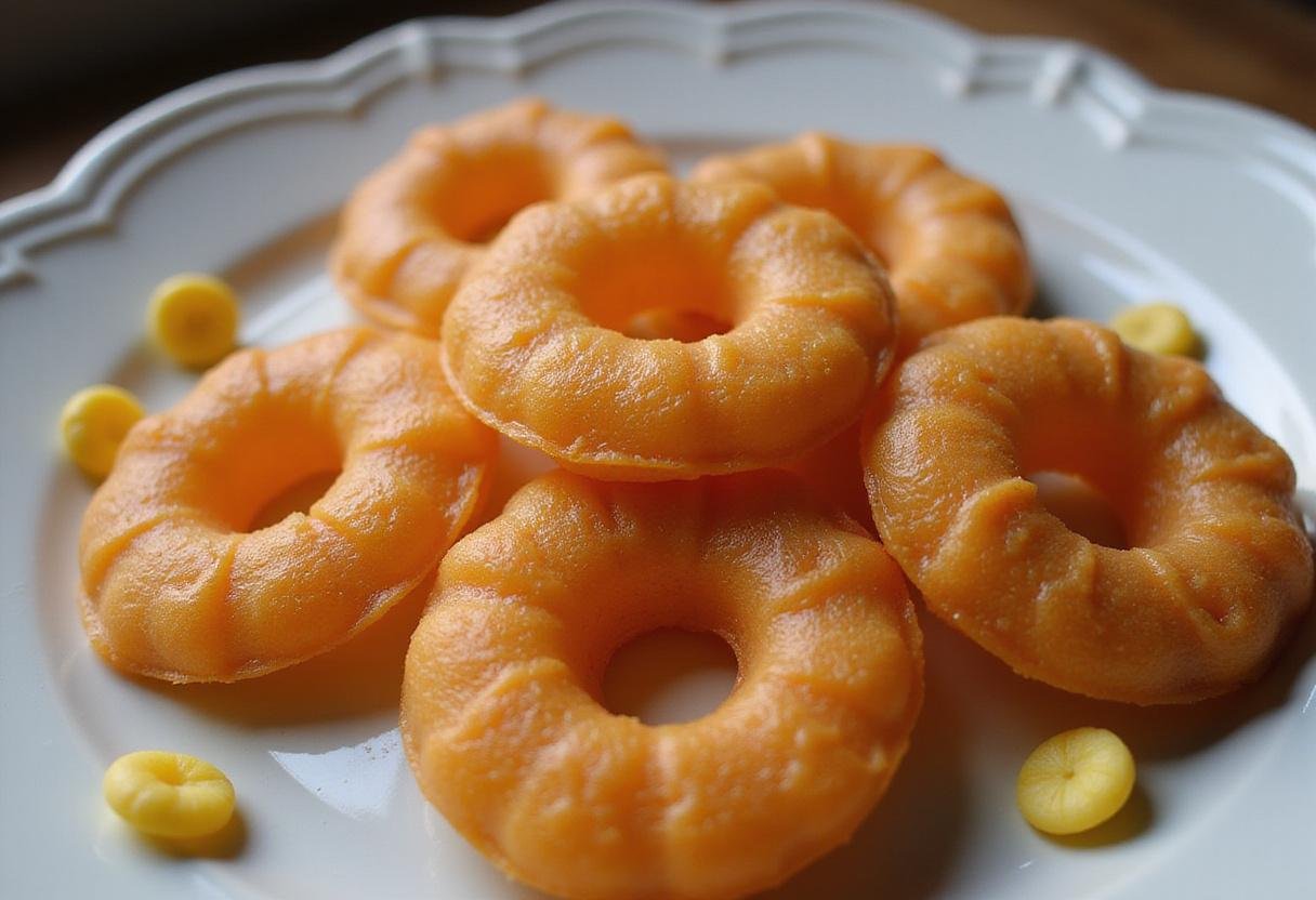 Delicious butter rum lifesavers treats presented on a decorative plate, showcasing colorful candies in a vibrant kitchen setting.