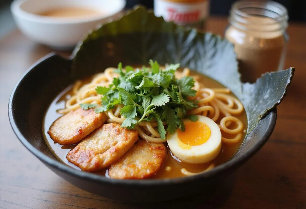 Delicious bowl of chicken ramen made flavorful with homemade chicken ramen seasoning.