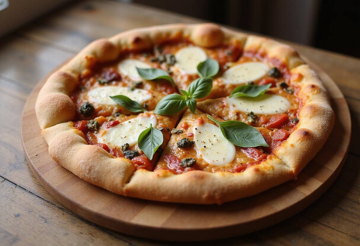 Delicious finished Enfield pizza, showcasing the perfect blend of flavors and ingredients typical of Enfield CT's pizza style.