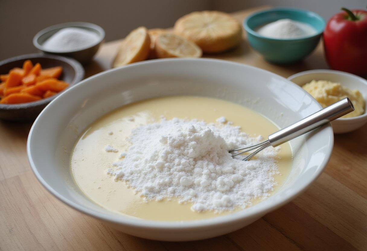 Creating a creamy base for quart of ice cream with milk, cream, and sugar in a cozy kitchen.