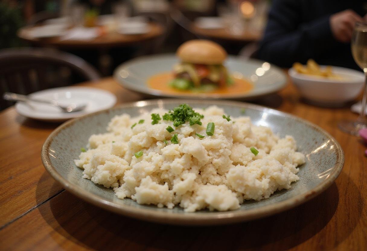 A serving of light and fluffy cooked rice garnished with herbs, illustrating the final dish of 1 cup uncooked rice, perfect for a healthy meal.