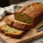 Delicious moist zucchini bread served on a wooden board, perfect for enjoying a homemade treat.