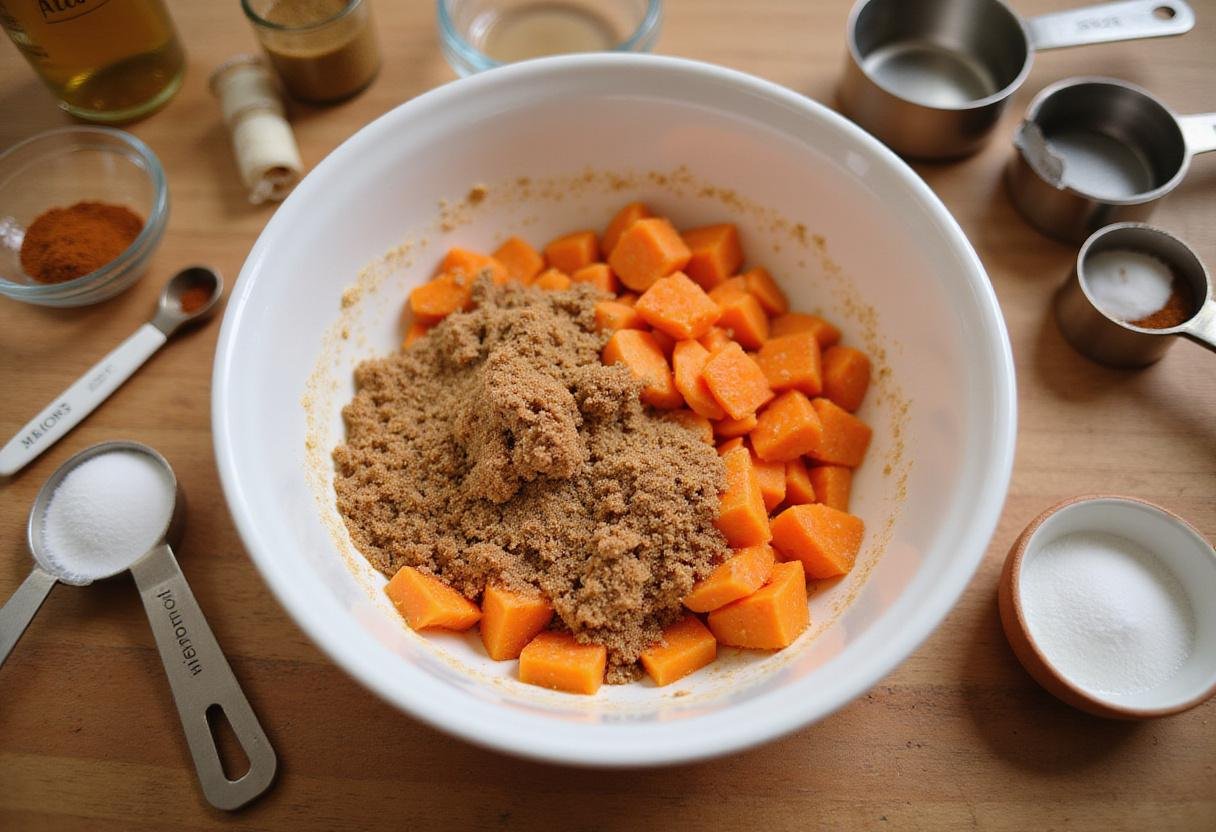 Grated carrots and cinnamon preparation for a delicious moist spiced delight carrot cake recipe.