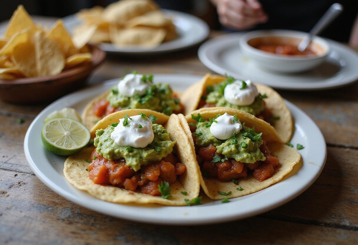 Beautifully presented Oscar's delicious street tacos with toppings, perfect for any taco lover.