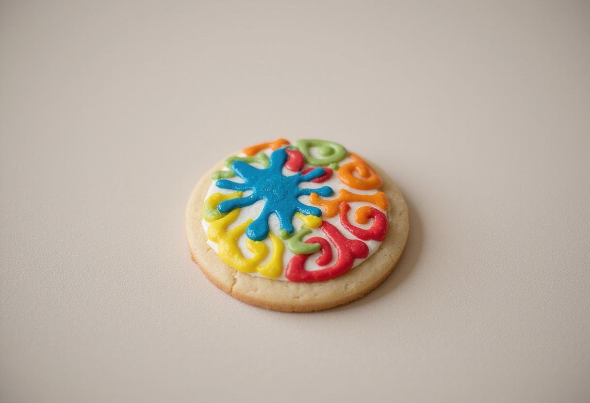 Beautifully decorated cookie with puffy paint art, showcasing the fun and creativity of the puffy paint recipe.