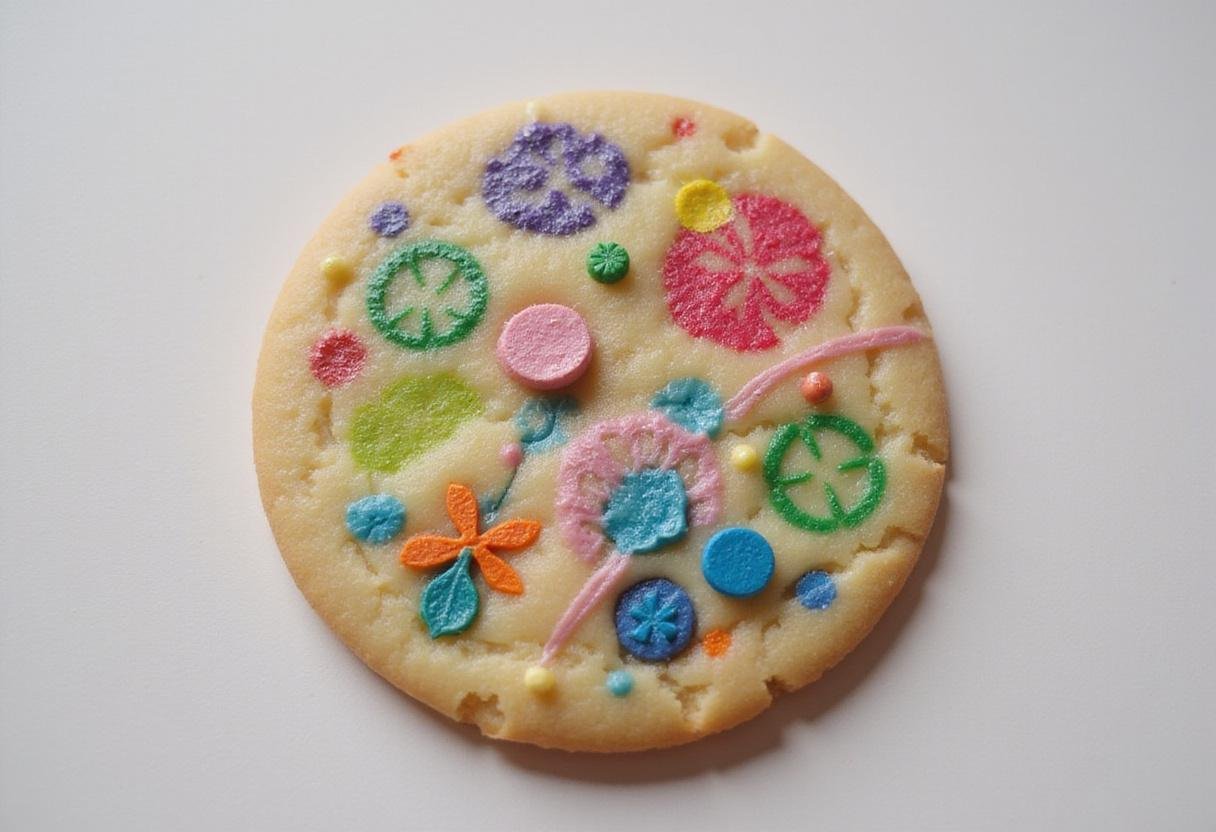 Beautifully decorated cookie with puffy paint art, showcasing the fun and creativity of the puffy paint recipe.