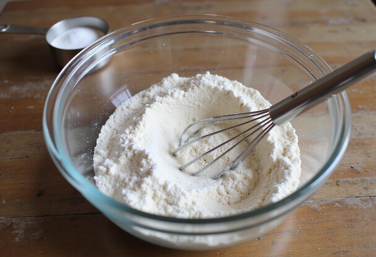 Puffy paint recipe ingredients like flour and sugar being mixed for a fun edible art experience.