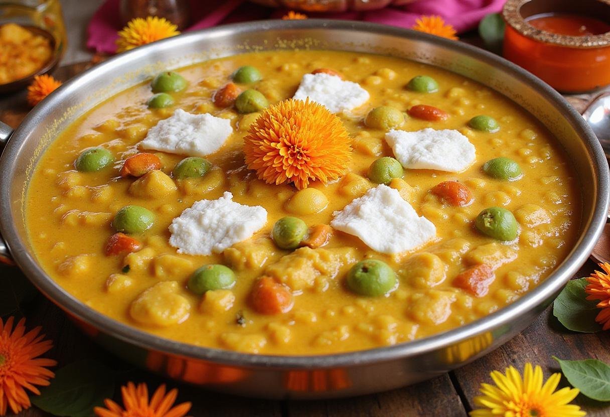 Final preparation of Ugadi Pachadi in a colorful serving bowl, emphasizing the festive Ugadi Pachadi recipe presentation.