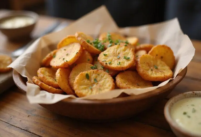 Delicious vegan potato chips displayed in a bowl, showcasing their crispy texture and healthy appeal.