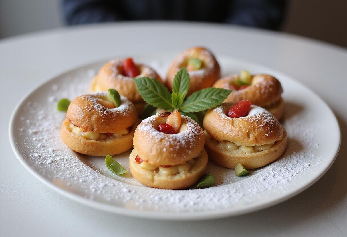 The final result of xanthan gum's culinary power: a stunning plate of pastries that highlights its versatility in creating delightful baked treats.