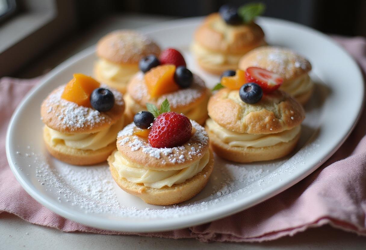 The final result of xanthan gum's culinary power: a stunning plate of pastries that highlights its versatility in creating delightful baked treats.