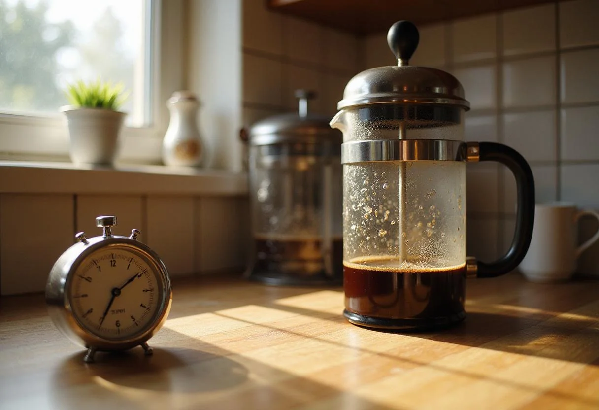 Brewing time countdown for Ground Control Coffee, emphasizing the patience and precision required in the coffee-making process.