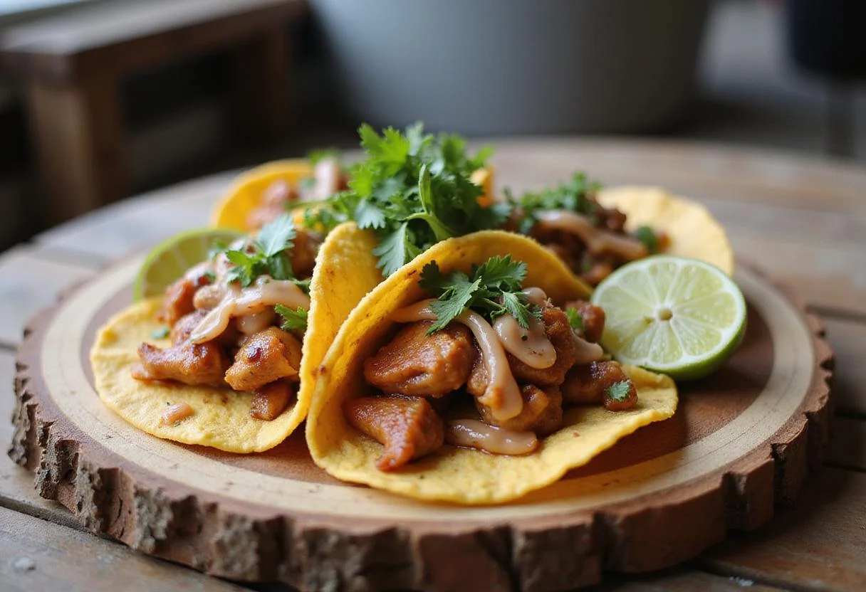 Delicious chicken birria tacos displayed elegantly, perfect for showcasing a chicken birria tacos recipe.