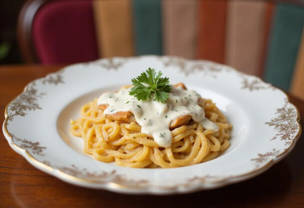 Delicious pasta served with Hello Fresh creamy sauce and herbs, showcasing a perfect dining experience.