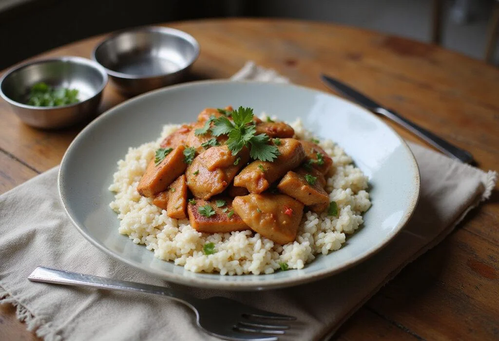 Delicious dog chicken rice portions ready to serve, showcasing a healthy and balanced meal for dogs.