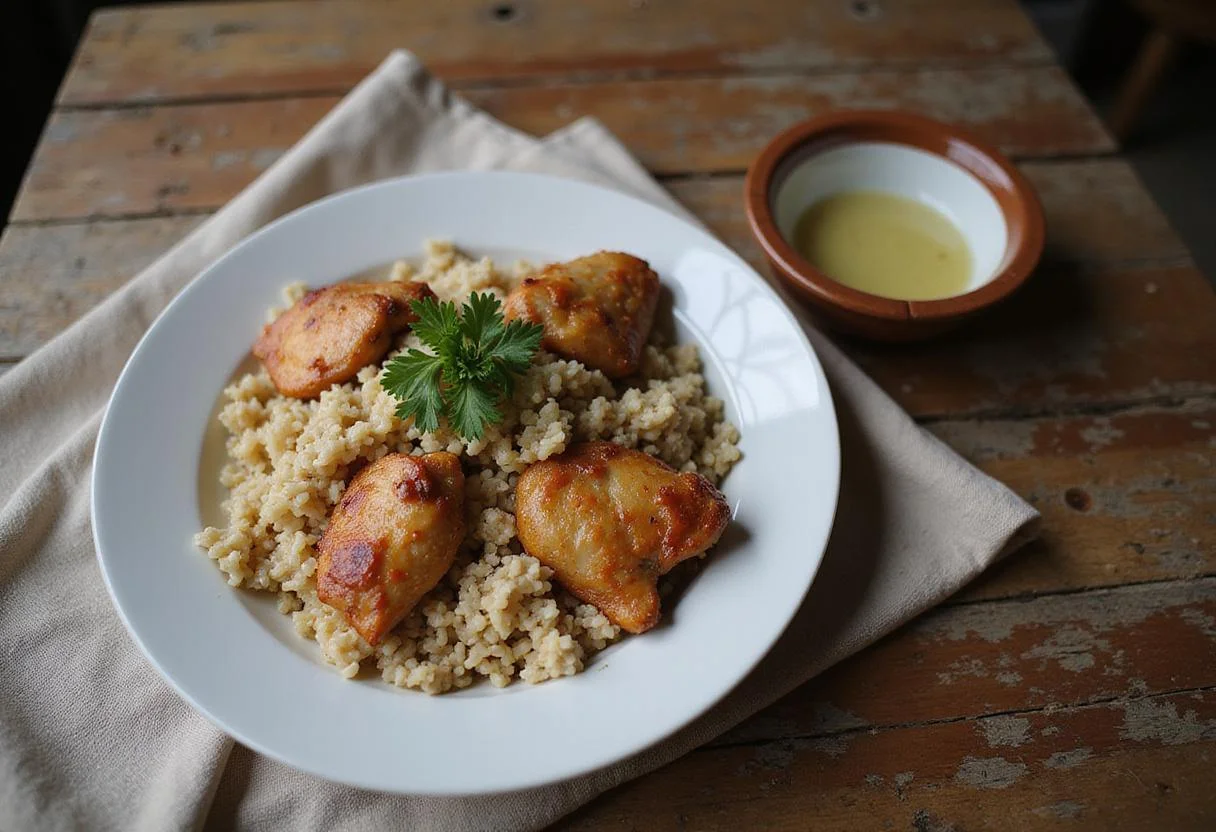 Delicious dog chicken rice portions ready to serve, showcasing a healthy and balanced meal for dogs.