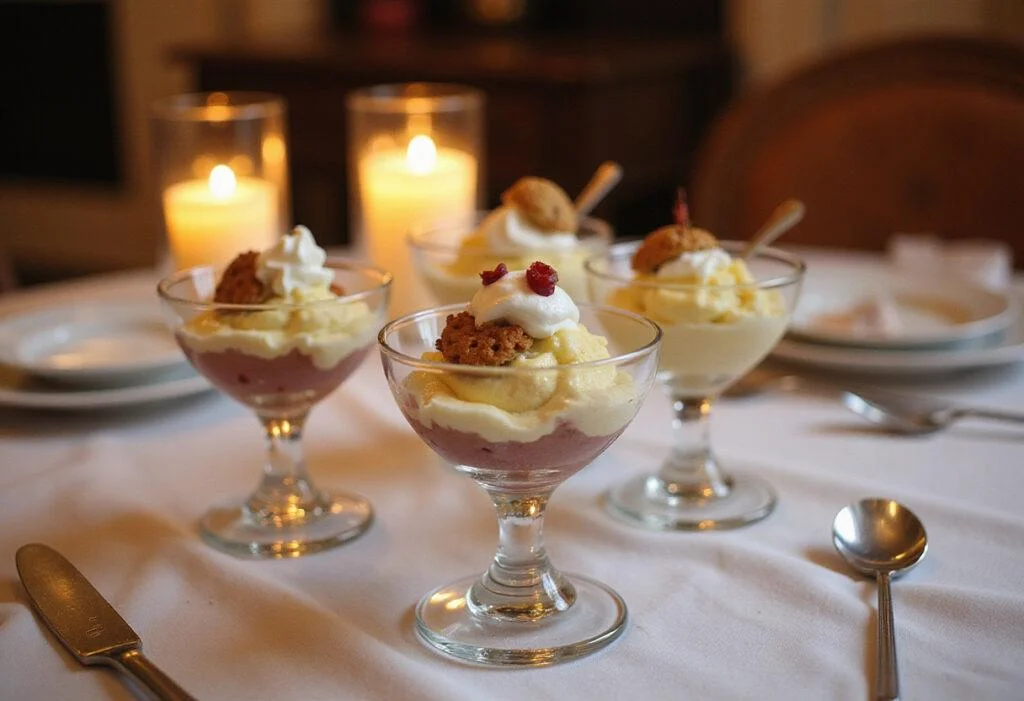 An exquisite final presentation of dream cream dessert cups, ideal for celebrations and gatherings.