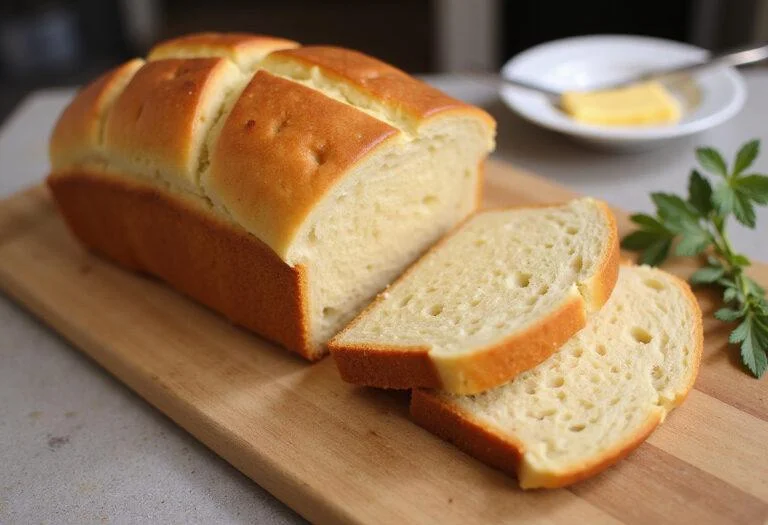 A beautifully baked loaf from easy bread machine recipes displayed on a cutting board, showcasing fluffy bread perfect for serving.