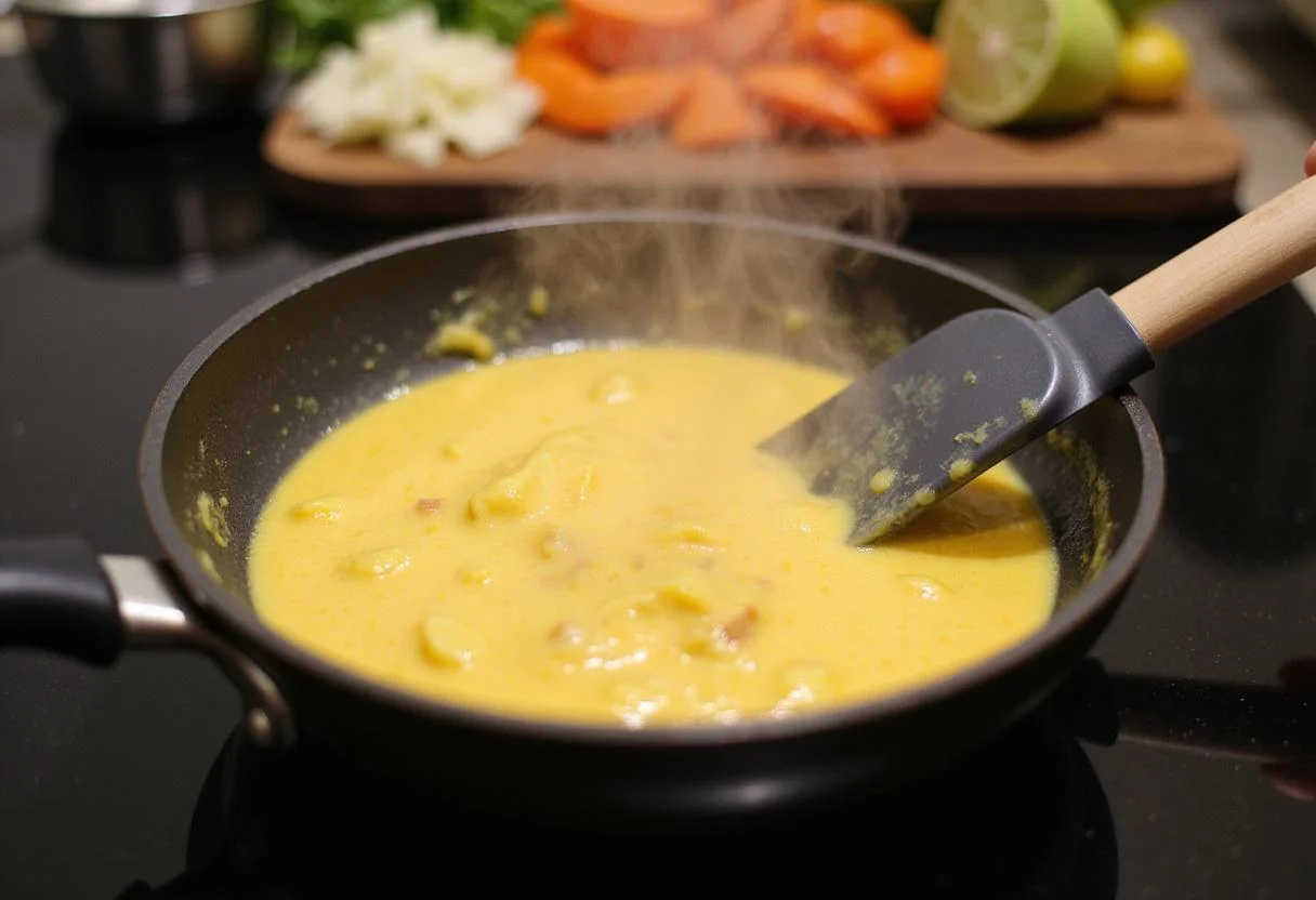 Cooking quail eggs in a pan for a vibrant and nutritious breakfast, emphasizing the preparation process and natural ingredients.