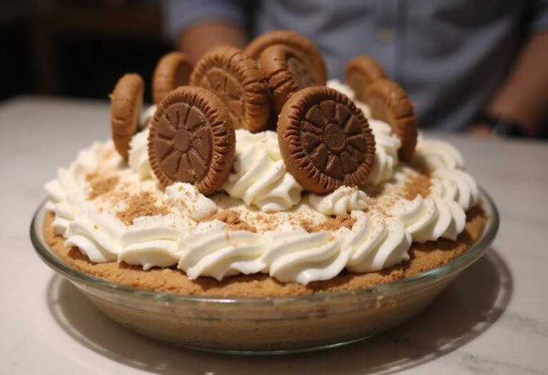 Indulgent frozen Snickers pie, a perfect dessert with layers of creamy filling and chocolate, garnished for a delicious presentation.