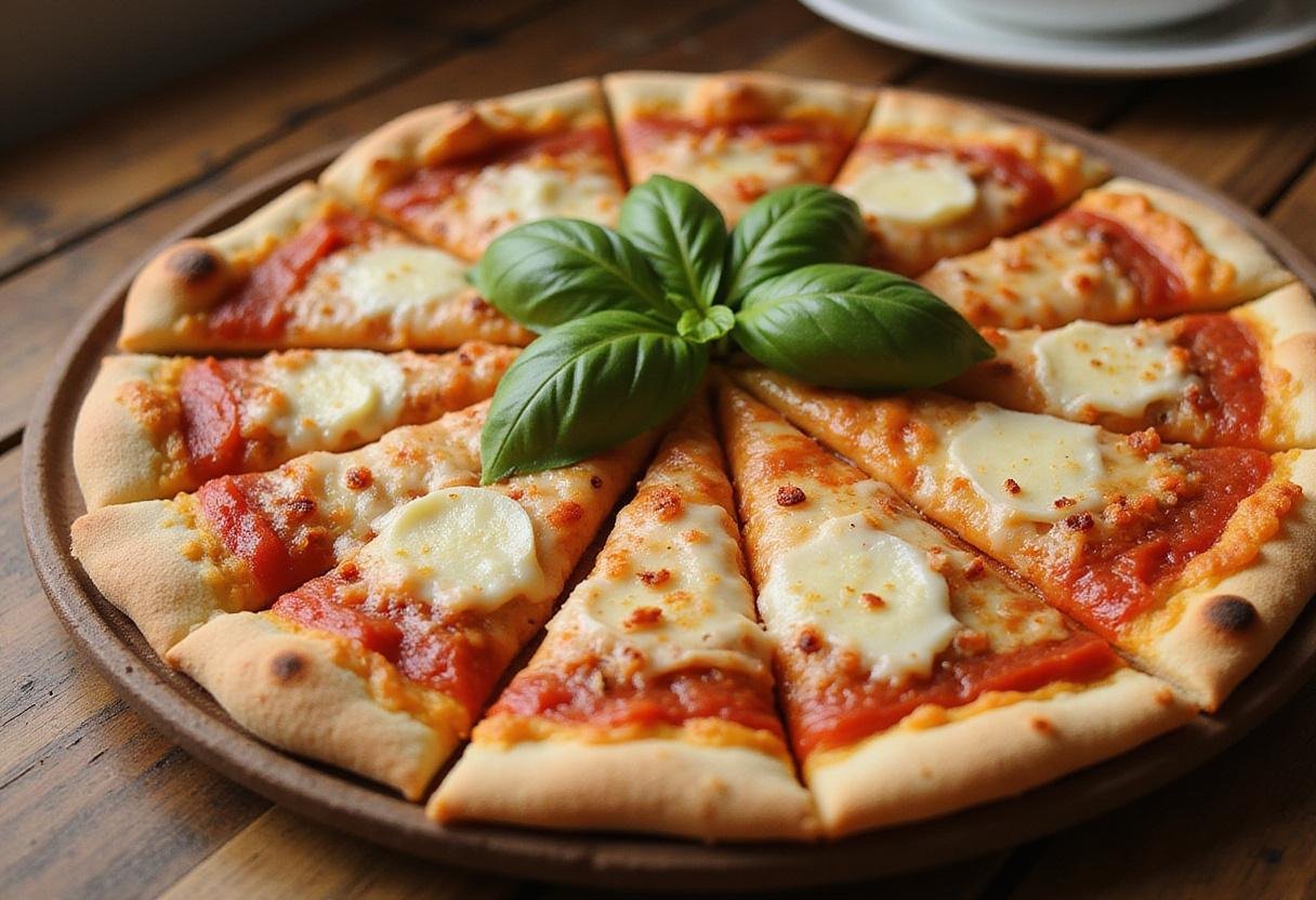 Deliciously presented Pizza Bella's Best, showcasing a perfect pizza slice with vibrant toppings, ideal for the ultimate pizza menu.