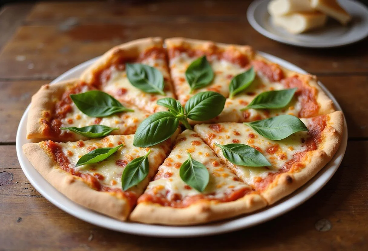 Deliciously presented Pizza Bella's Best, showcasing a perfect pizza slice with vibrant toppings, ideal for the ultimate pizza menu.