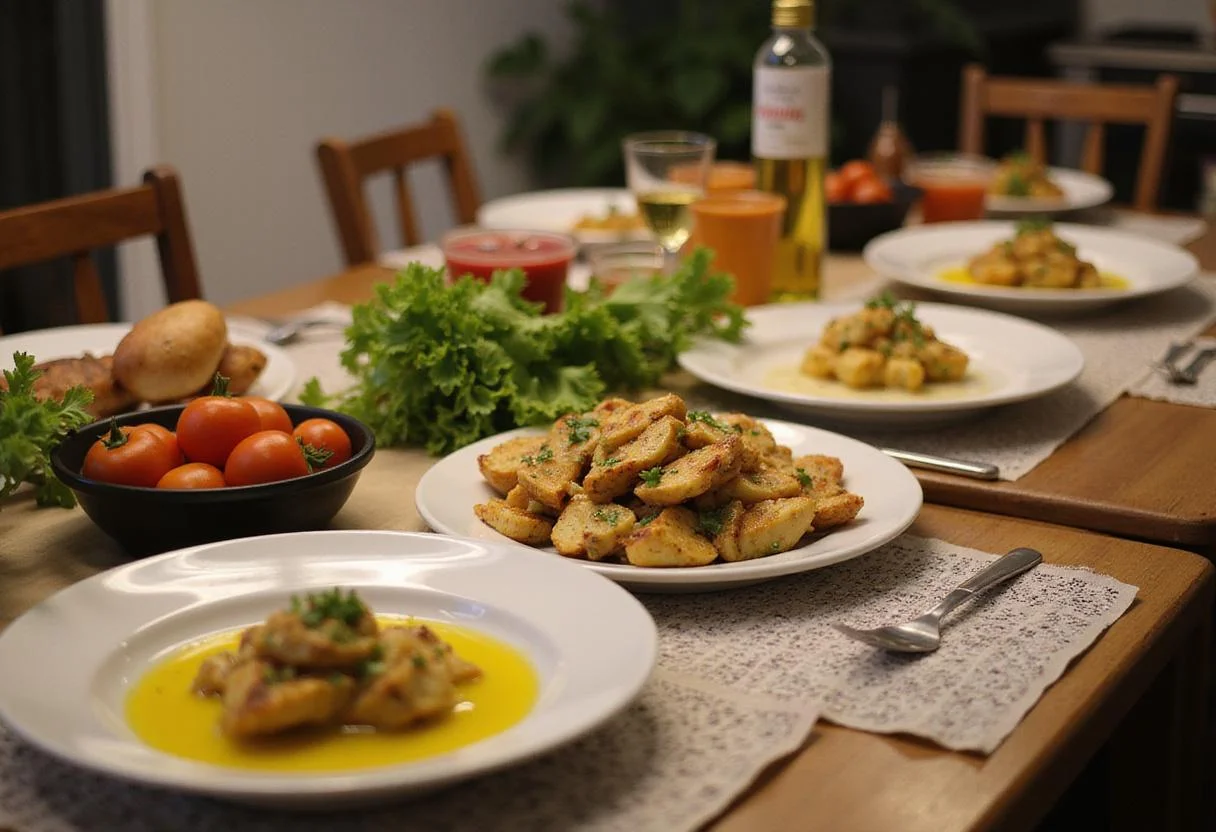 Serving a delicious meal with a homemade vegetable oil substitute, showcasing its versatility as a reliable olive oil alternative.