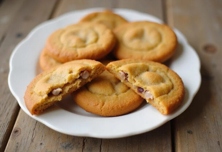 Delicious golden-brown Quick Bites Snack Cookies on a rustic wooden table, highlighting their soft texture and homemade appeal.