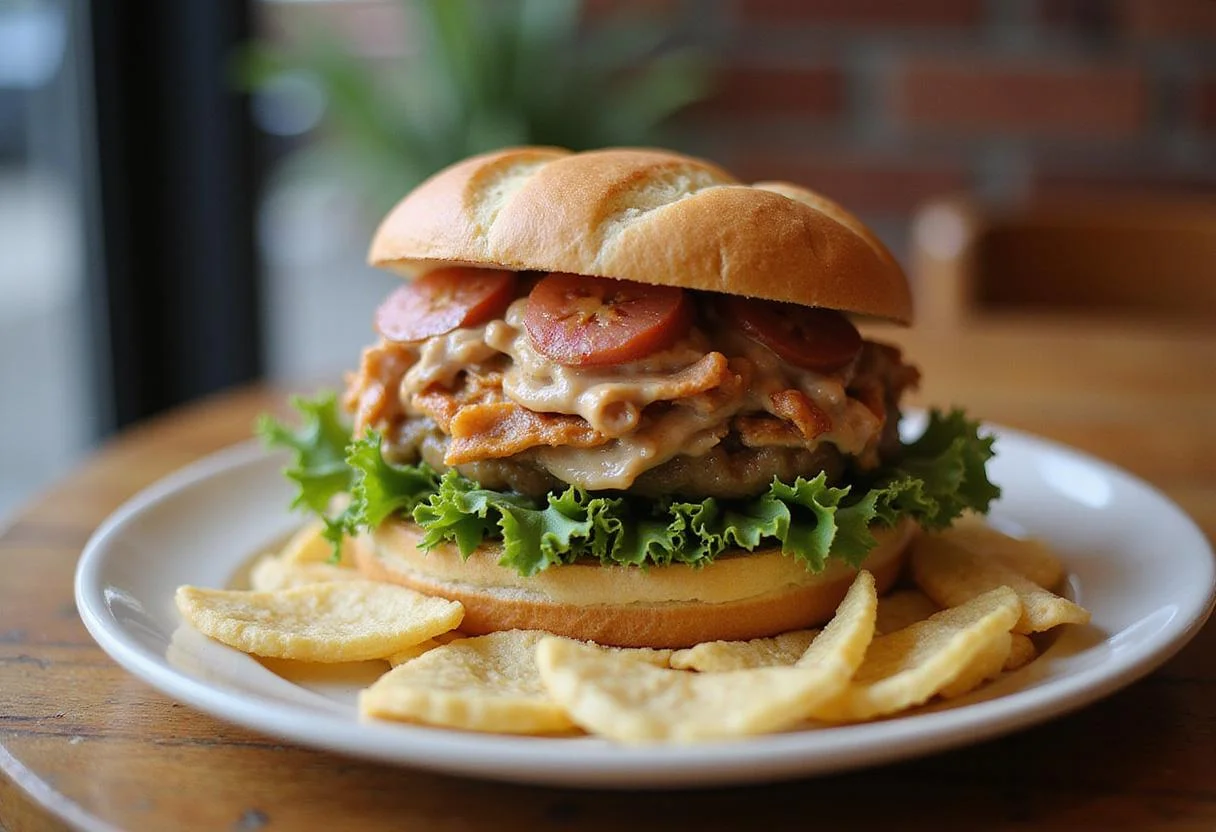 Delicious Turkey Tom sandwich feast displayed with a side of chips, ideal for those looking for a healthy and satisfying meal.