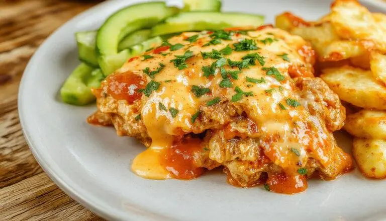 A hearty buffalo chicken cheesesteak sandwich with a toasted hoagie bun filled with shredded chicken coated in a vibrant buffalo sauce, melted cheese, and topped with crisp green lettuce slices. The sandwich is presented on a rustic wooden table, with a side of creamy ranch dip and scattered bits of chopped celery for garnish.