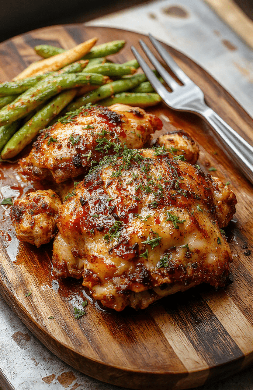 A beautifully plated Alice Springs Chicken featuring golden-brown grilled chicken breasts topped with crispy bacon, melted cheese, and a creamy mushroom sauce. The dish is garnished with fresh herbs and served on a rustic wooden platter with a side of fresh salad. The vibrant colors of the chicken, bacon, and sauce create an appetizing, gourmet presentation.