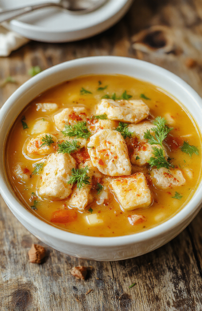 A warm bowl of chicken noodle soup with tender chicken, vibrant carrots, celery, and egg noodles, topped with fresh parsley, served on a rustic wooden table with steam rising, styled casually to evoke comfort and warmth.