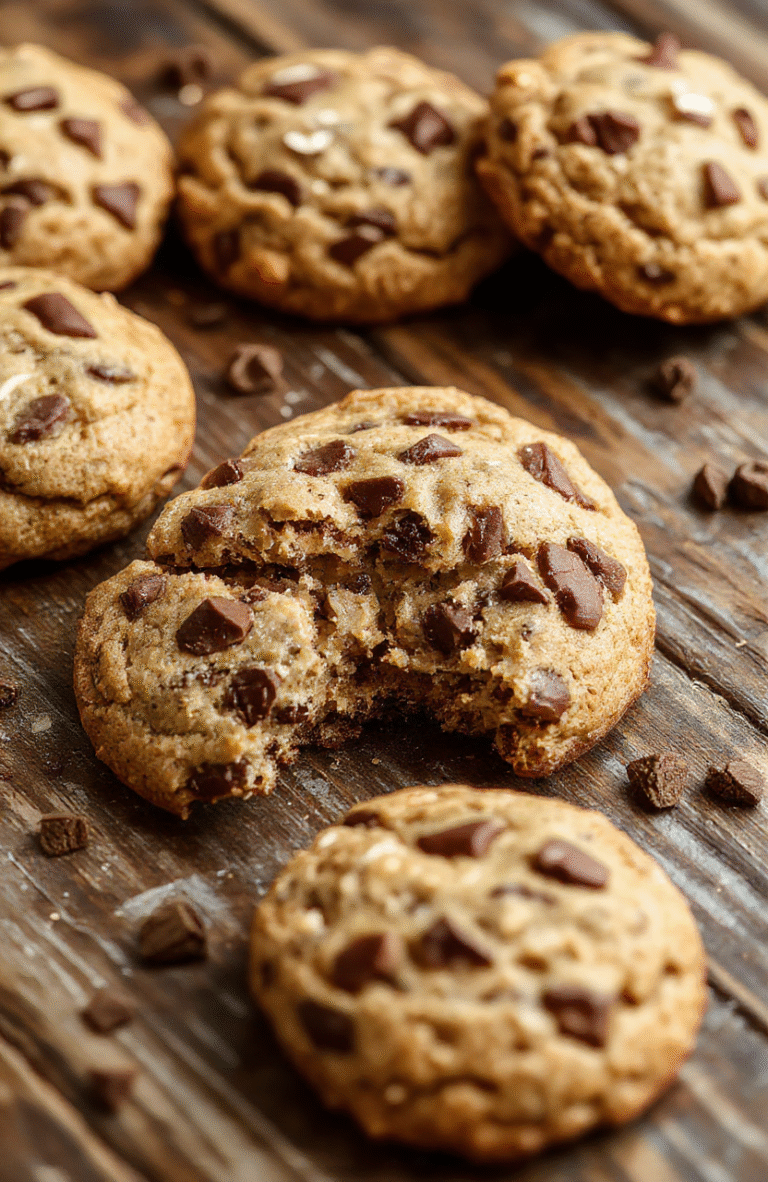 A close-up shot of golden-brown coffee cake cookies arranged on a rustic plate, topped with a crumbly streusel and drizzled with glaze. The cookies have a soft, crumbly texture with visible swirls of cinnamon and sugar. The background features a cozy wooden table with autumn decor, soft natural lighting highlighting their inviting appearance.