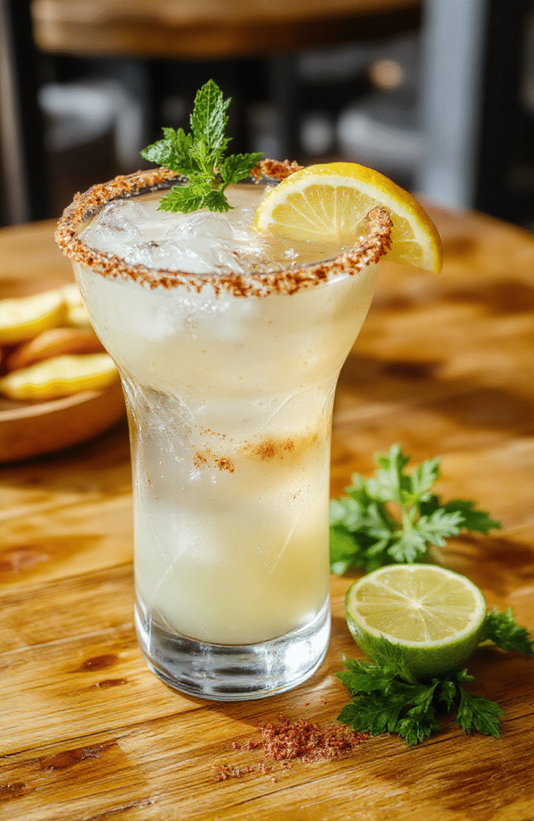 A vibrant, colorful festive margarita in a classic glass garnished with a cinnamon stick and orange slice, surrounded by festive holiday decorations, ice cubes glistened, citrus zest accents, styled on a wooden table with a cozy, warm atmosphere.