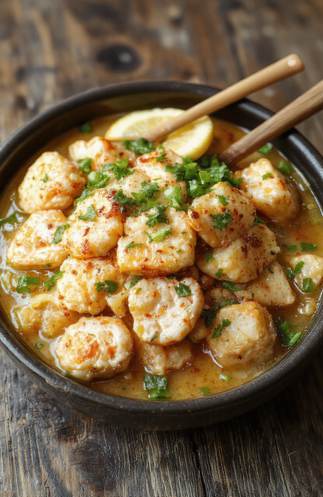 A colorful plate of chicken ramen stir fry featuring tender chicken slices, vibrant green vegetables, and noodles coated in savory sauce, arranged neatly on a rustic wooden surface with fresh ingredients around, textured with steam rising and glistening sauce, styled casually for a warm, inviting presentation.