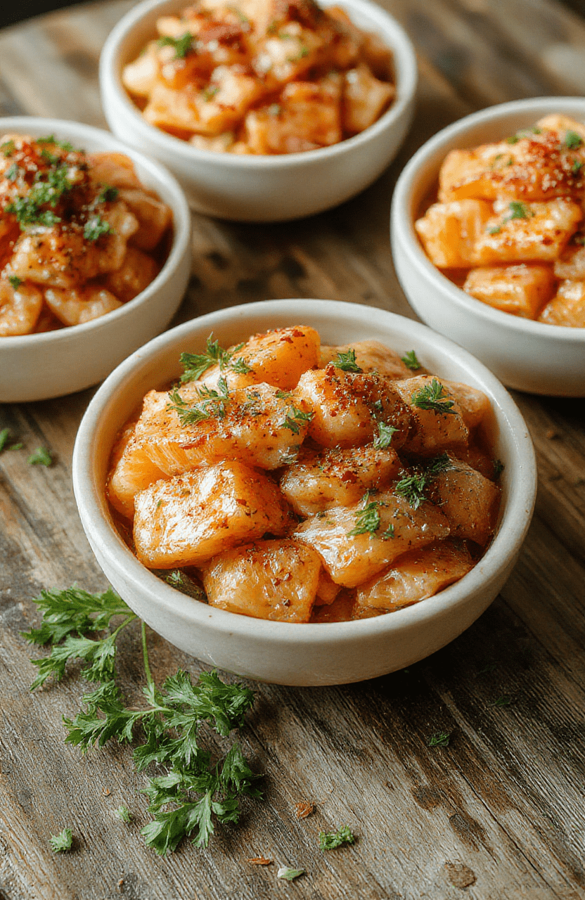 Colorful salmon bites arranged in a bowl with fresh vegetables, drizzled with creamy sauce, vibrant and appetizing, styled simply with a modern touch.