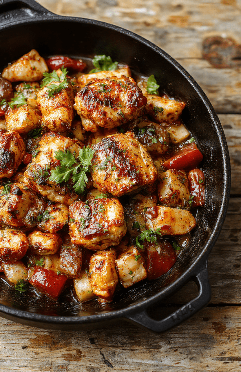 Vibrant chicken fajitas featuring sliced grilled chicken, colorful bell peppers and onions on a rustic wooden platter, with a side of fresh lime and cilantro, styled casually for an appetizing look.